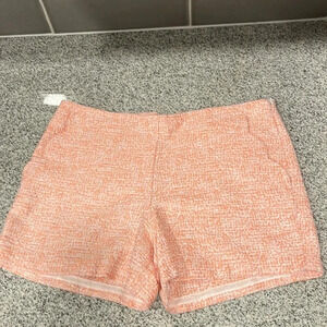 Southern Tide, orange and white scalloped pocket shorts, size 10